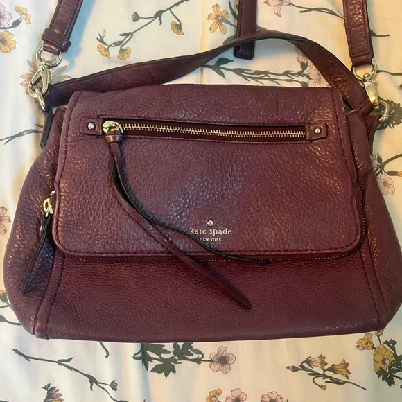 Kate Spade Burgundy Shoulder/ Crossbody Bag - Picture 8 of 11